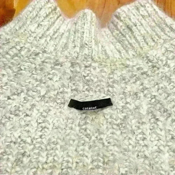 Cotelac  Alpaca Wool Oversized Minimalist Grey Turtle Neck Chunky Sweater - Picture 8 of 14